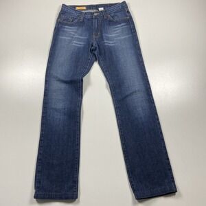 Vintage Y2K Red Engine Co Jeans Size 27 Blue Bootcut Stretch Low Rise USA Made